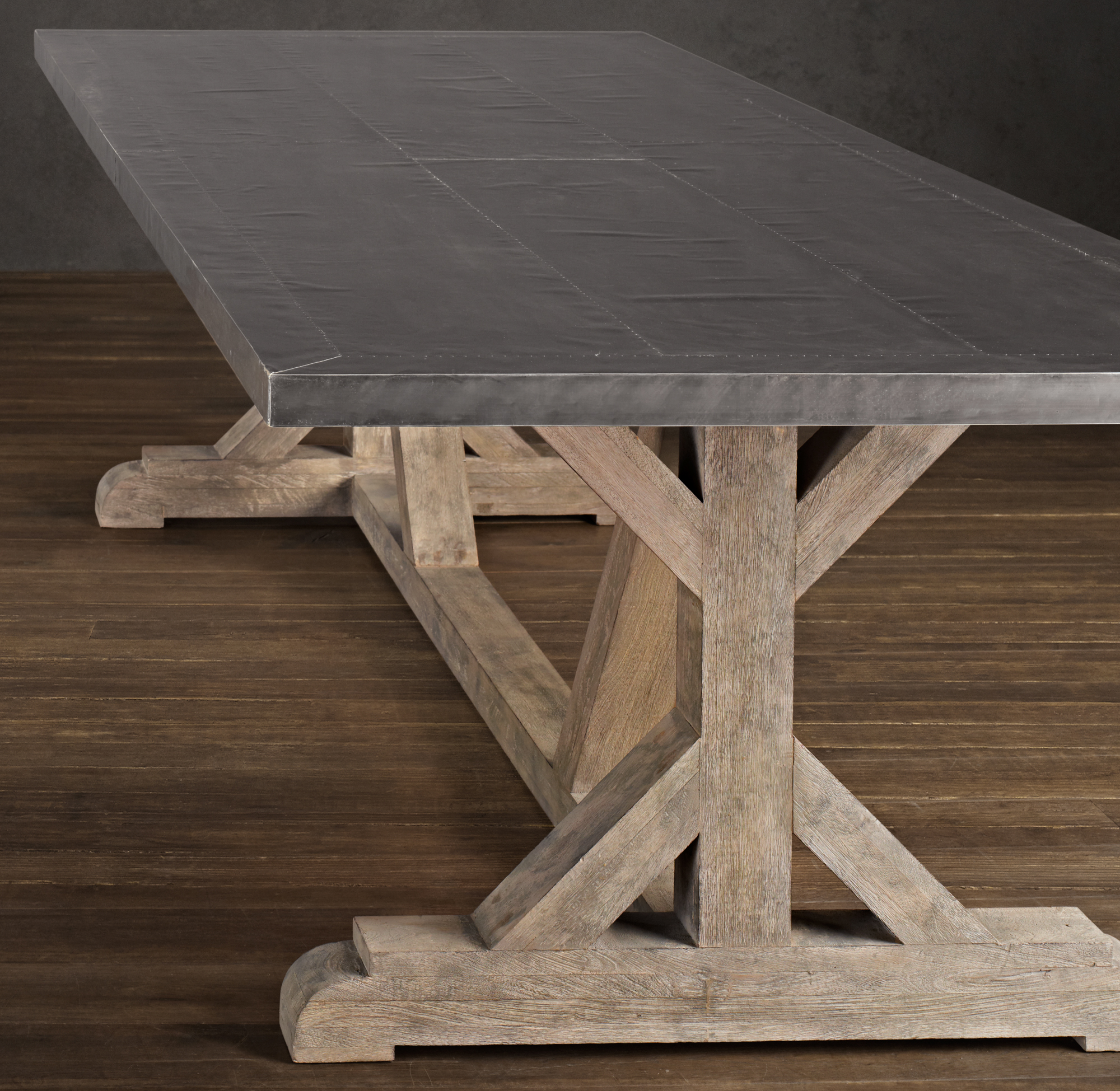 Metal top dining tables